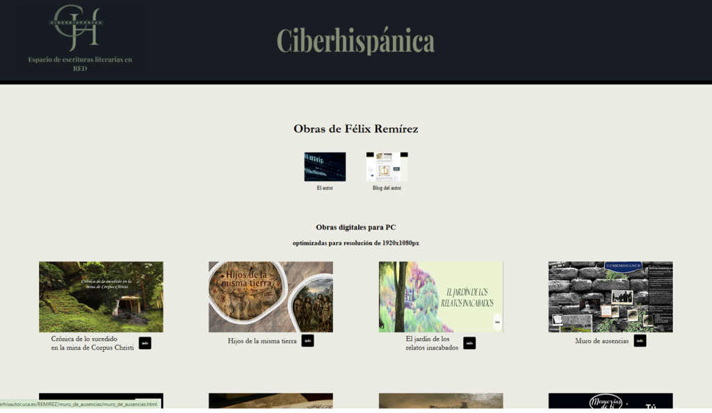 Ciberhispánica ofrece a los usuarios el acceso a la obra completa de Félix Remírez